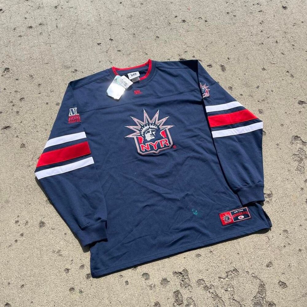 Vintage 90s Deadstock Lee Sport New York Rangers NHL Hockey Crewneck Longsleeve
